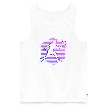 Idée cadeau pour les fans d’accessoires de padel avec club de padel - Débardeur bio Premium Homme - blanc - Devant - Michal (187cm)