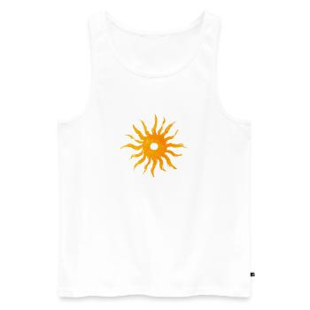 sun, sun logo, sun symbol - Men's Premium Organic Tank Top - white - Front - AI Model Male 178 light (178cm)