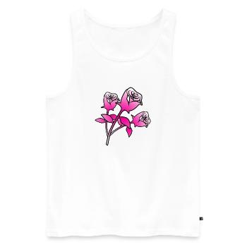 Roses - Men's Premium Organic Tank Top - white - Front - Michal (187cm)