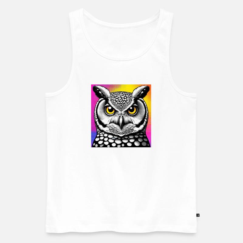 Eule - Männer Premium Bio Tank Top - Weiß