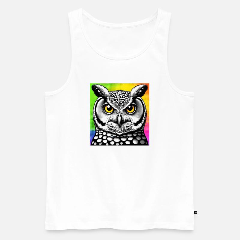 Eule - Männer Premium Bio Tank Top - Weiß