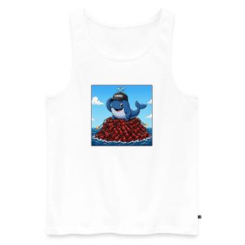 Timmy der Wal - Männer Premium Bio Tank Top - Weiß - Vorne - AI Model Male 178 light (178cm)