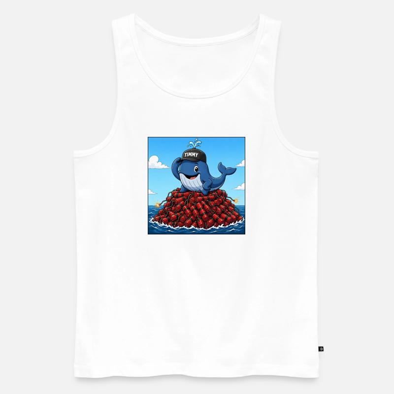 Timmy der Wal - Männer Premium Bio Tank Top - Weiß