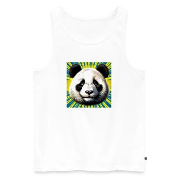 Panda - Männer Premium Bio Tank Top - Weiß - Vorne - Michal (187cm)