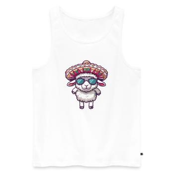 Sombrero comique drôle d’éléphant - Débardeur bio Premium Homme - blanc - Devant - Michal (187cm)