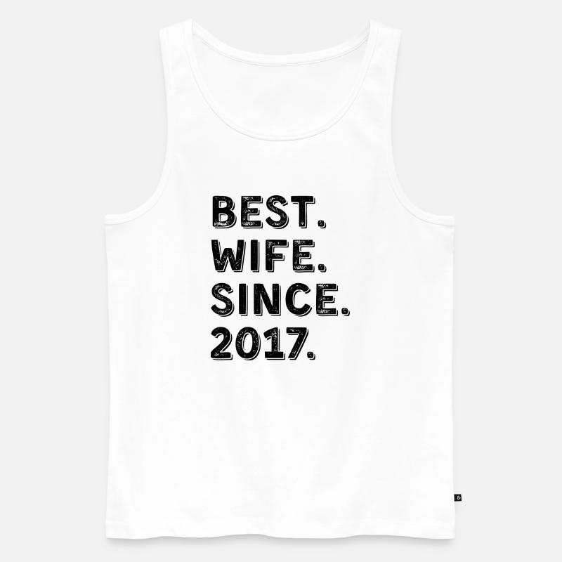 Beste Ehefrau seit 2017 9-jähriges Jubiläumsgeschenk - Männer Premium Bio Tank Top - Weiß