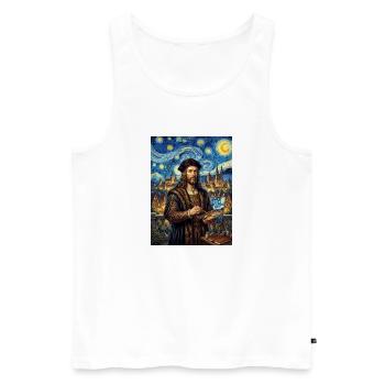 Albrecht Durer Sternennacht - Männer Premium Bio Tank Top - Weiß - Vorne - Michal (187cm)