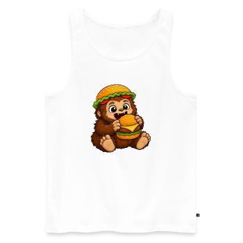 Château de restauration rapide de dessins animés Bigfoot Sasquatch mignon - Débardeur bio Premium Homme - blanc - Devant - Michal (187cm)