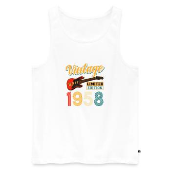 Art vintage de guitare électrique 1958 Édition limitée - Débardeur bio Premium Homme - blanc - Devant - Michal (187cm)