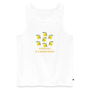 Lemons Fresh Restart - Débardeur bio Premium Homme - blanc - Devant - Michal (187cm)