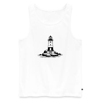 lighthouse - Men's Premium Organic Tank Top - white - Front - AI Model Male 178 light (178cm)