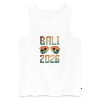 Bali 2026 - Männer Premium Bio Tank Top - Weiß - Vorne - Michal (187cm)