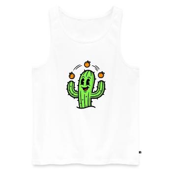 A cactus with real talent - Men's Premium Organic Tank Top - white - Front - AI Model Male 178 light (178cm)