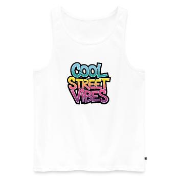 Cool Street Vibes Graffiti - Männer Premium Bio Tank Top - Weiß - Vorne - AI Model Male 178 light (178cm)
