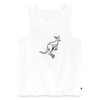 Känguru-Springen - Männer Premium Bio Tank Top - Weiß - Vorne - AI Model Male 178 light (178cm)