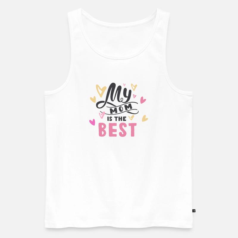 Dubist_die_beste_Mama - Männer Premium Bio Tank Top - Weiß