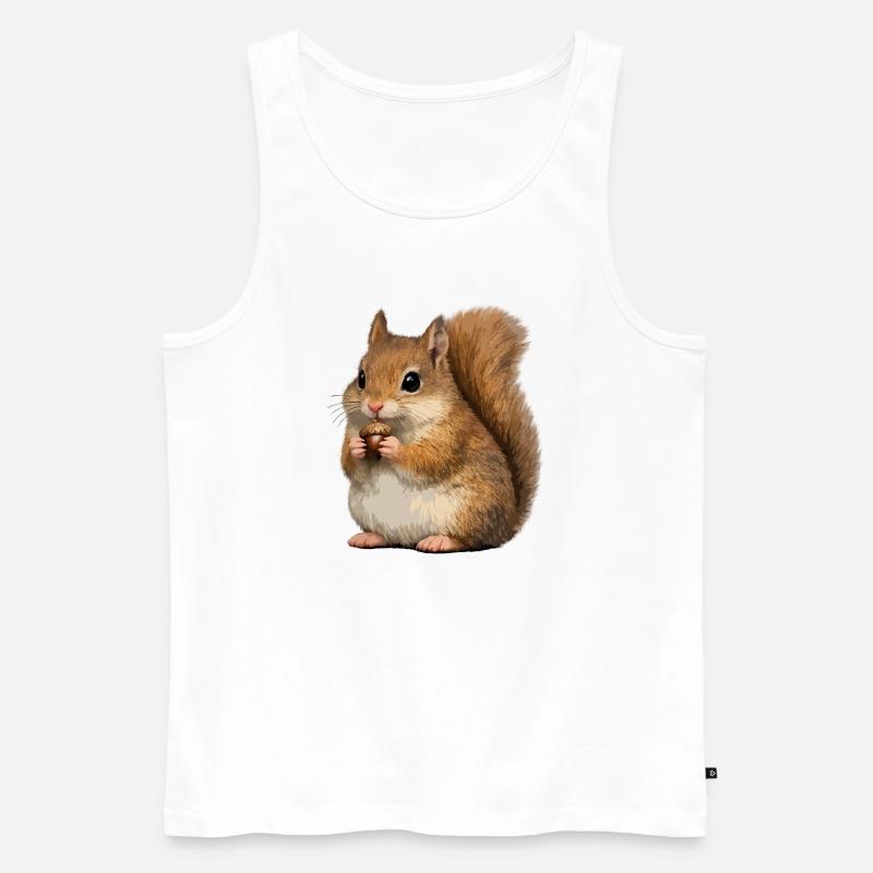 Eichhörnchen mit Eichel - Männer Premium Bio Tank Top - Weiß
