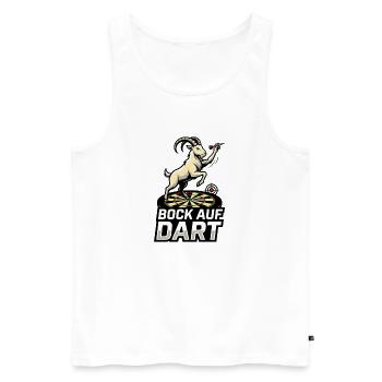 Bock auf Dart Ziege Maskottchen Dartspieler - Männer Premium Bio Tank Top - Weiß - Vorne - Michal (187cm)