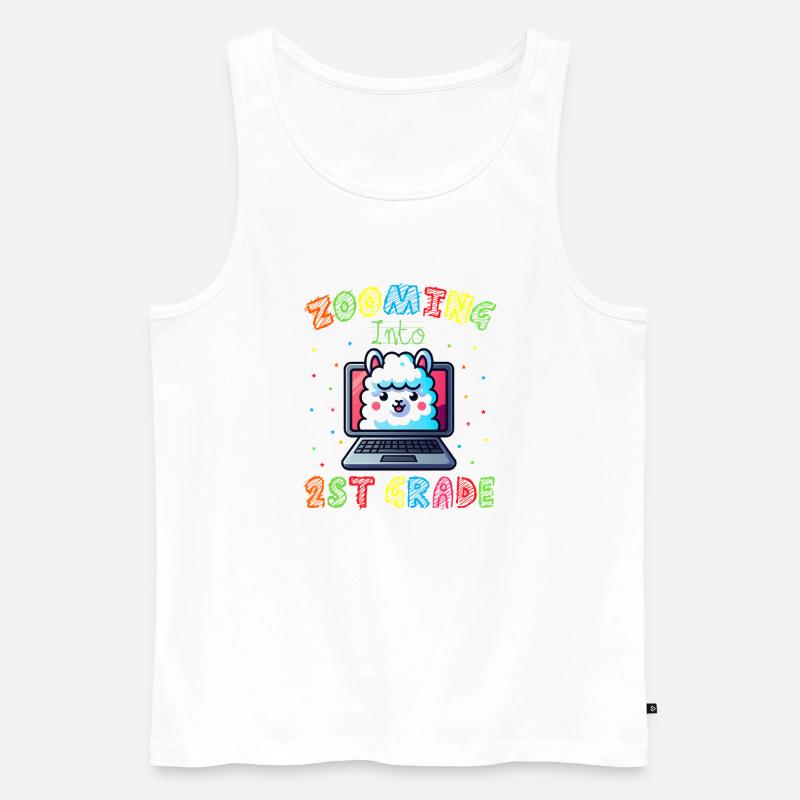 Regenbogenlama auf der Leinwand - Männer Premium Bio Tank Top - Weiß