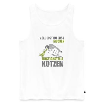 You're only full when the mosquitoes puke - Men's Premium Organic Tank Top - white - Front - Michal (187cm)
