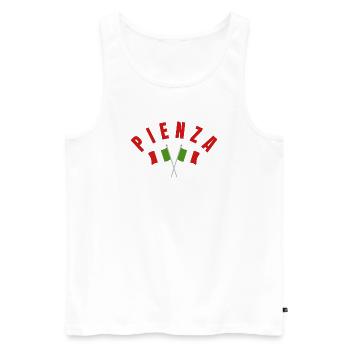 Emblem der italienischen Flagge Pienza - Männer Premium Bio Tank Top - Weiß - Vorne - AI Model Male 178 light (178cm)