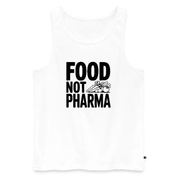 Food Not Pharma - Männer Premium Bio Tank Top - Weiß - Vorne - AI Model Male 178 light (178cm)