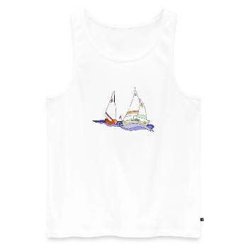 Segelboote - Männer Premium Bio Tank Top - Weiß - Vorne - Michal (187cm)