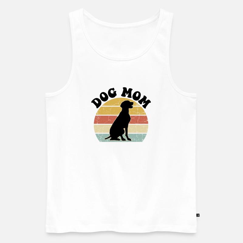 Dog Mom Retro - Männer Premium Bio Tank Top - Weiß