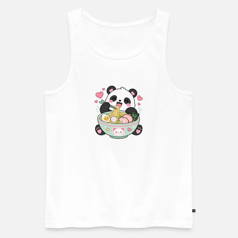 Kawaii Panda Ramen - Männer Premium Bio Tank Top - Weiß