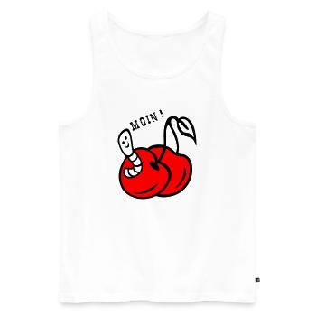 Cherries with worm - Men's Premium Organic Tank Top - white - Front - Michal (187cm)