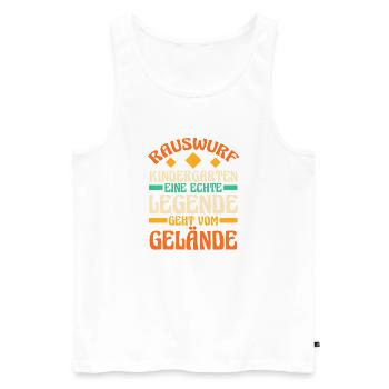 Eine Legende Geht vom Gelände - Männer Premium Bio Tank Top - Weiß - Vorne - Michal (187cm)