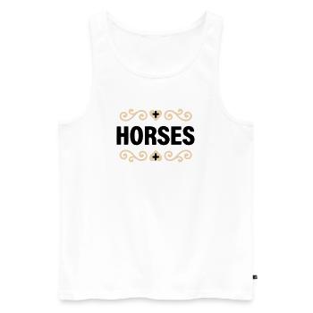 Cavaliers nobles en lettres - Débardeur bio Premium Homme - blanc - Devant - AI Model Male 178 light (178cm)