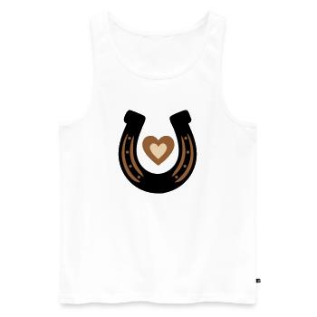 Cœur de fer à cheval Chance équestre - Débardeur bio Premium Homme - blanc - Devant - Michal (187cm)