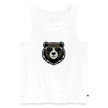 Urbane Bären-Dunkle Brille - Männer Premium Bio Tank Top - Weiß - Vorne - Michal (187cm)