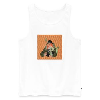 Baroque Lady with Dragon Humorous Fantasy Design - Men's Premium Organic Tank Top - white - Front - AI Model Male 178 light (178cm)