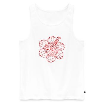 Hawaiian Flower Hibiscus Hibiscus Blossom Holiday Gift - Men's Premium Organic Tank Top - white - Front - Michal (187cm)