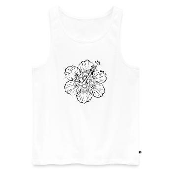 Hawaiian Flower Hibiscus Hibiscus Blossom Holiday Gift - Men's Premium Organic Tank Top - white - Front - Michal (187cm)