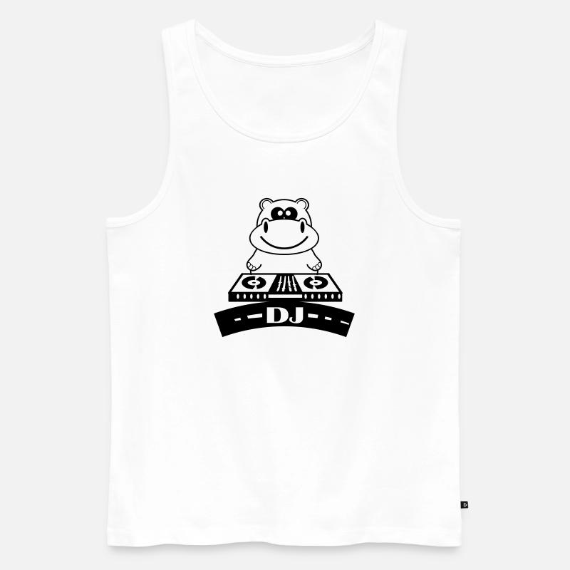 hippo_dj - Männer Premium Bio Tank Top - Weiß