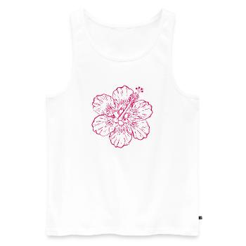 Cadeau de Noël de fleurs d’hibiscus hawaïen, fleurs d’hibiscus - Débardeur bio Premium Homme - blanc - Devant - Michal (187cm)