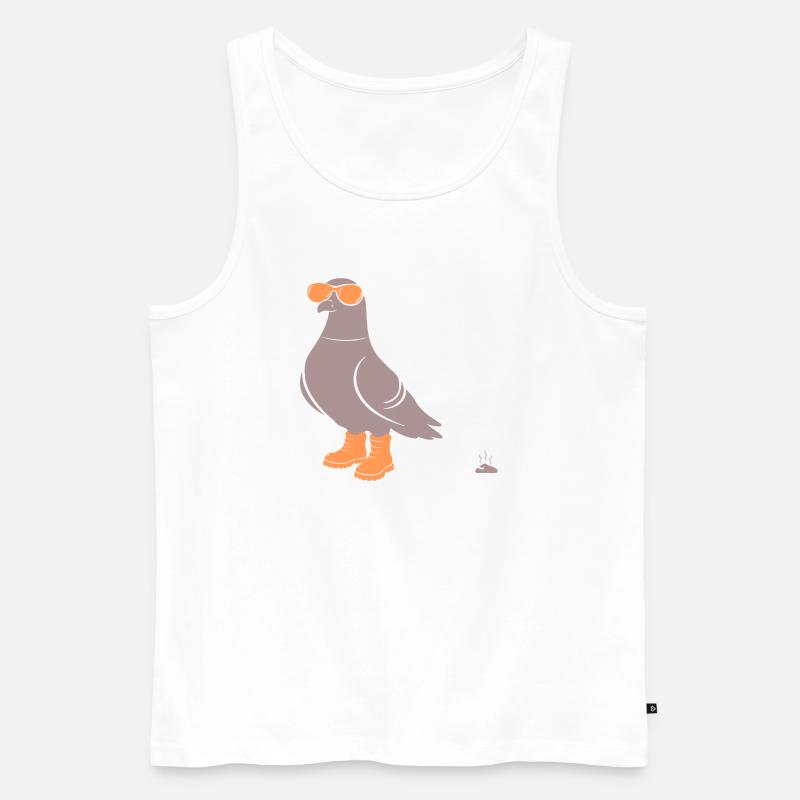 Taube Orange - Männer Premium Bio Tank Top - Weiß