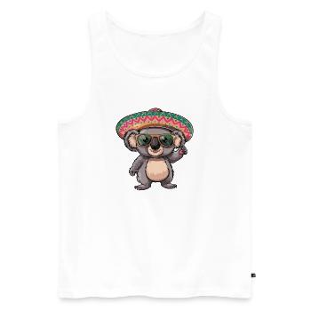 Koala Comic Funny Sombrero - Men's Premium Organic Tank Top - white - Front - Michal (187cm)