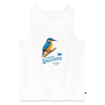 Conception de la nature des oiseaux martin-pêcheurs - Débardeur bio Premium Homme - blanc - Devant - AI Model Male 178 light (178cm)