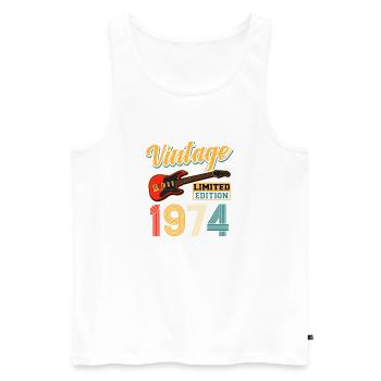 Design de guitare vintage 1974 édition limitée - Débardeur bio Premium Homme - blanc - Devant - Michal (187cm)