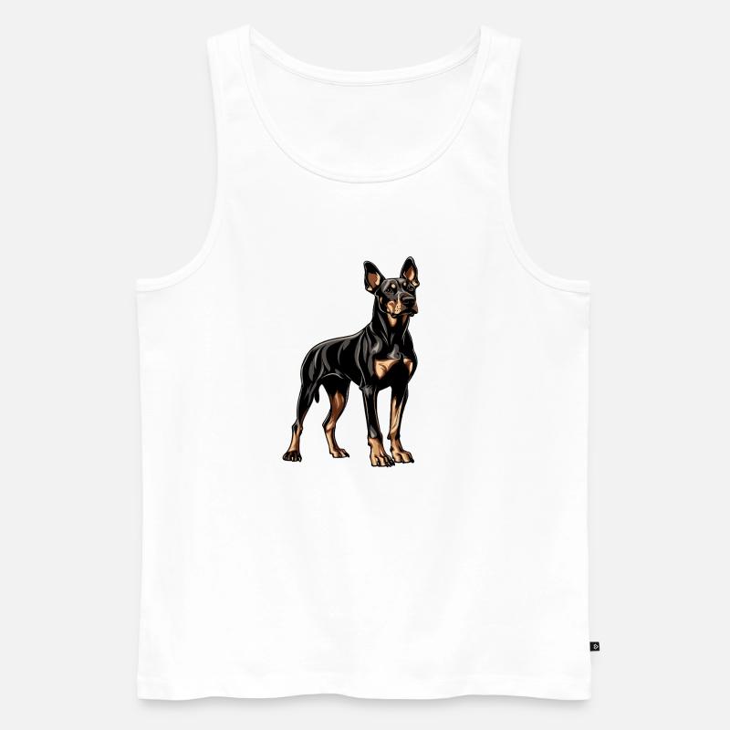 Dobermann - Männer Premium Bio Tank Top - Weiß
