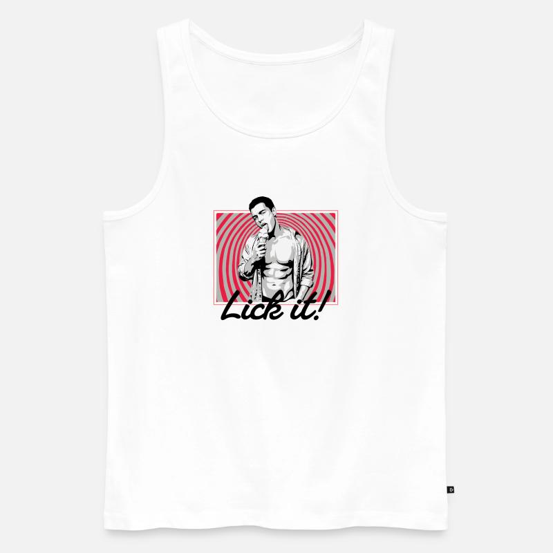 Retro Pop Art: Eiscreme Pose - Männer Premium Bio Tank Top - Weiß