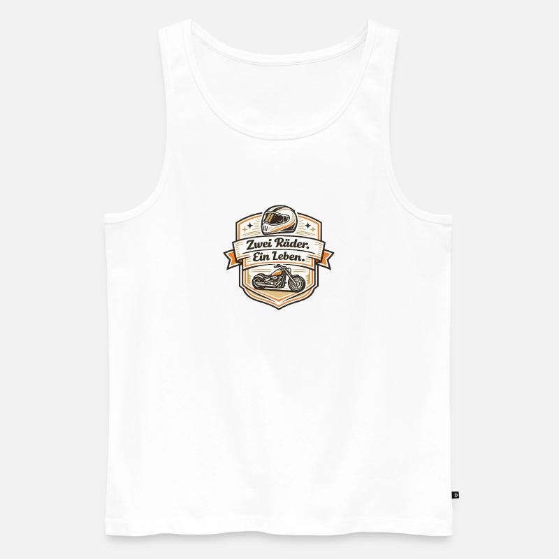 Zwei Räder Ein Leben - Männer Premium Bio Tank Top - Weiß
