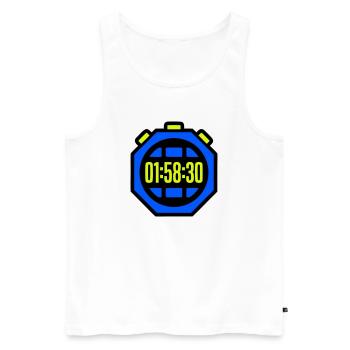 Stoppuhr Bestzeit Halbmarathon - Männer Premium Bio Tank Top - Weiß - Vorne - AI Model Male 178 light (178cm)