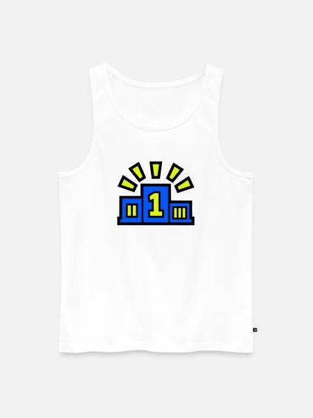 Winner Podium Place 1 Champion - Men's Premium Organic Tank Top - white