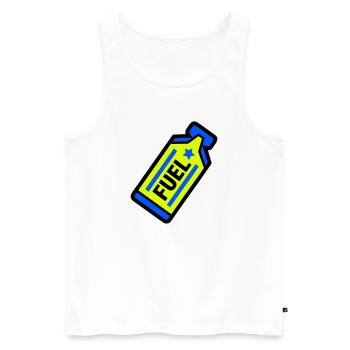 Sports d’endurance au gel énergétique Fuel Energy - Débardeur bio Premium Homme - blanc - Devant - AI Model Male 178 light (178cm)