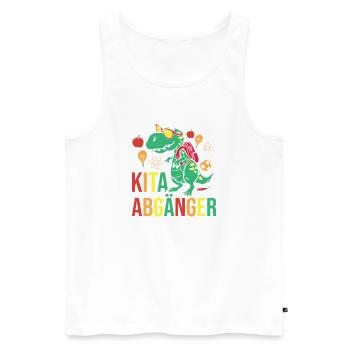 Crèche Élève Dinosaure Maternelle Première Année - Débardeur bio Premium Homme - blanc - Devant - Michal (187cm)